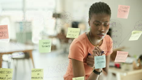 woman planning strategy in office