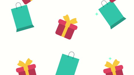regalos y bolsas de compras lluvia