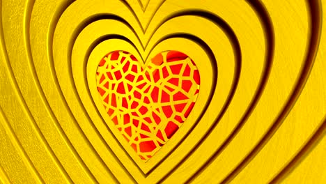 3d animation of abstract heart symbols. looped