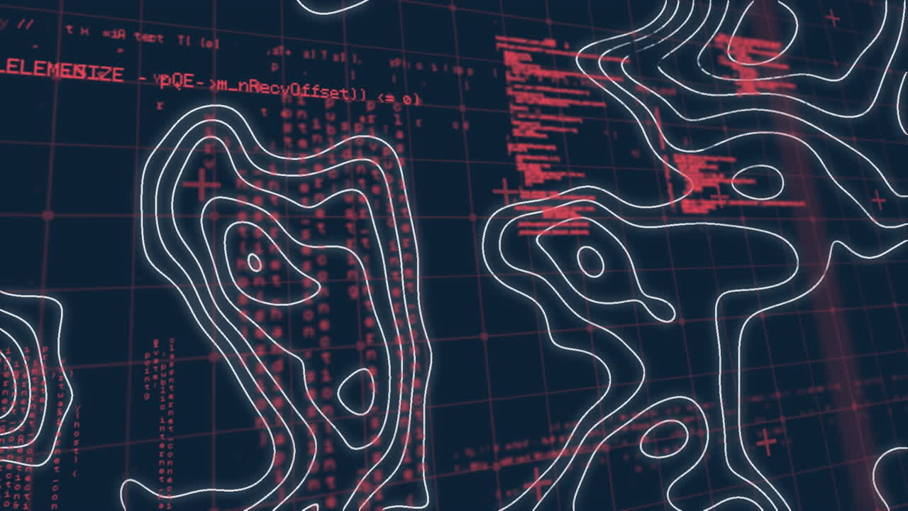 animación del procesamiento de datos y redes de conexiones sobre molienda