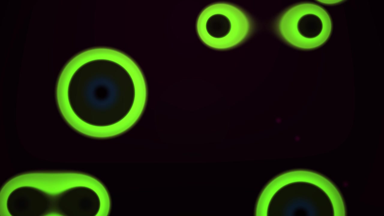 Abstracte Bewegende Achtergrond met Gloeiende Neongroene Cirkels