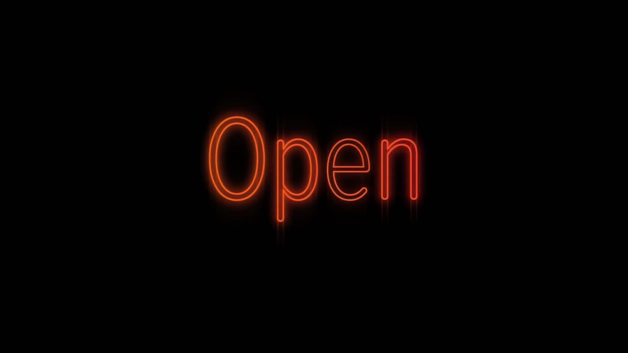 Emerging orange Open neon billboard