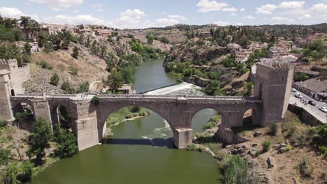 toledo's puente de san martín, spain over tagus river