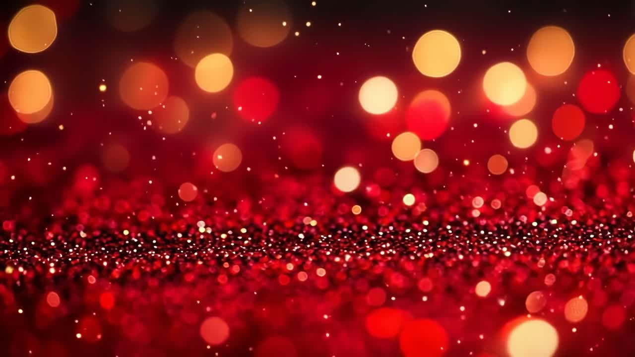 Festive red bokeh lights shimmer. Bright red and golden bokeh lights shimmer, creating a warm and festive atmosphere perfect for celebrations.