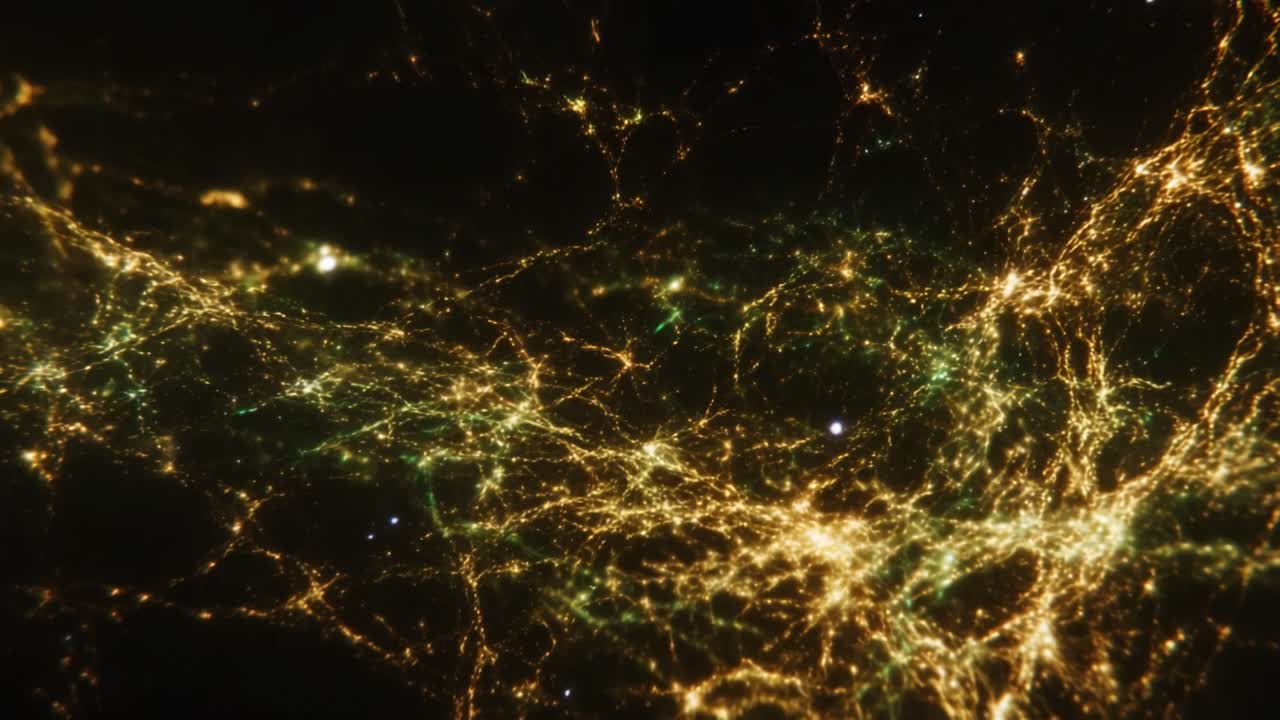A Stunning Visualization of Cosmic Structures Illuminating the Vastness of Space, Showcasing Intricate Patterns and Bright Points in the Expansive Universe