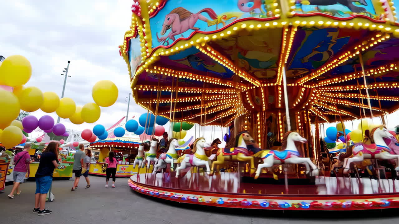 Carousel at an Amusement Park