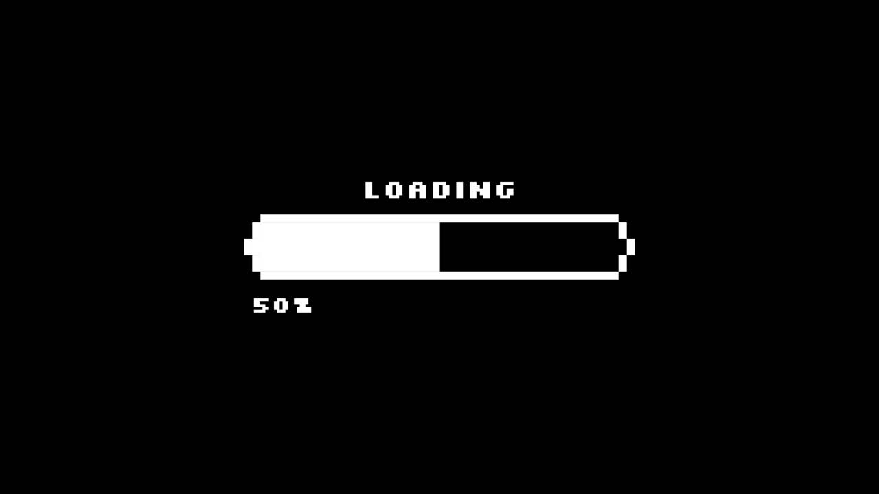 Pixel Art Loading Bar Animation with Percentage Counter