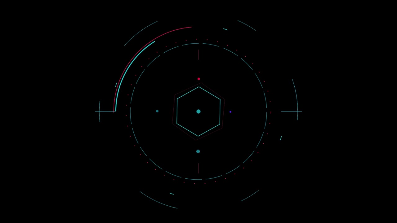 Futuristic Digital Hexagon HUD Interface Animation