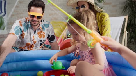 video of family spending a creative vacations at home