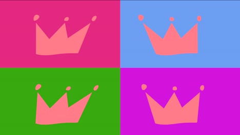 4k pop art - crown animation |loop