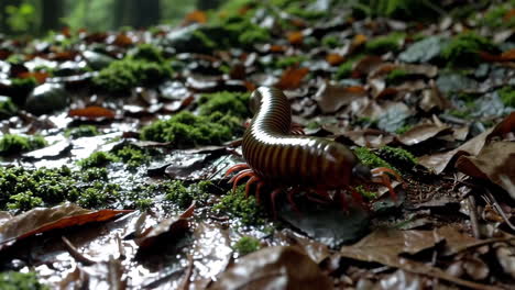 Millipede on Forest Floor