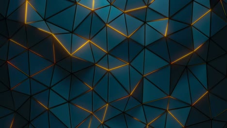 superficie poligonal oscura con bordes brillantes animación de bucle sin costuras de renderizado 3d