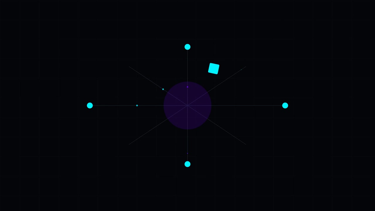 Motion design abstrait avec formes géométriques et nœuds pulsants