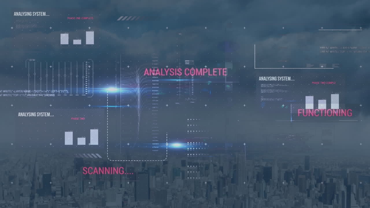 Animation of numbers changing and data processing