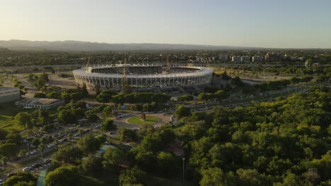 Aerial-panorama-of-famous-Mario-Alberto-Kempes-Stadium-in-Cordoba-during-sunset