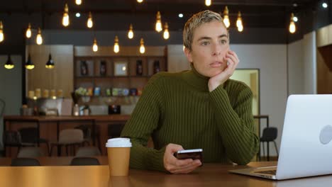 executive using mobile phone in office cafeteria 4k