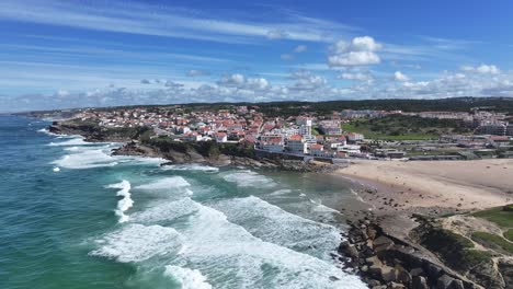apple beach at sintra in lisbon district portugal. beach landscape. nature seascape. travel destination. apple beach at sintra in lisbon district portugal. turquoise water