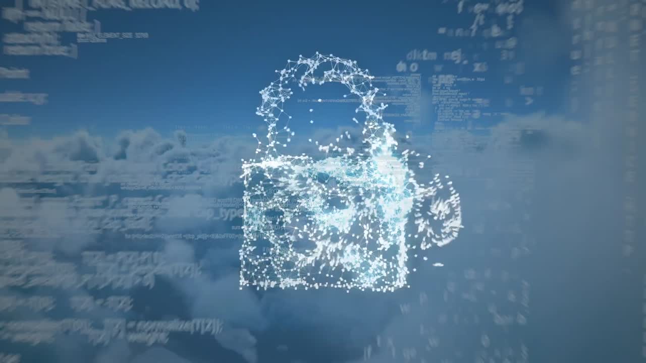 디지털 클라우드와 클라우드에서 데이터 처리의 애니메이션