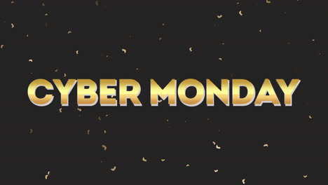 Cyber-Monday-Text-Mit-Fliegendem-Goldkonfetti-Auf-Schwarzem-Farbverlauf