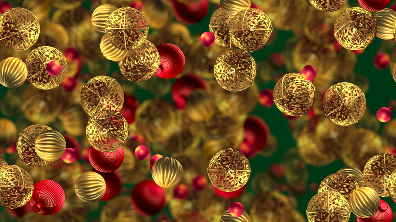 크리스마스 바블 배경 루프 타일 금색 빨간 소용돌이