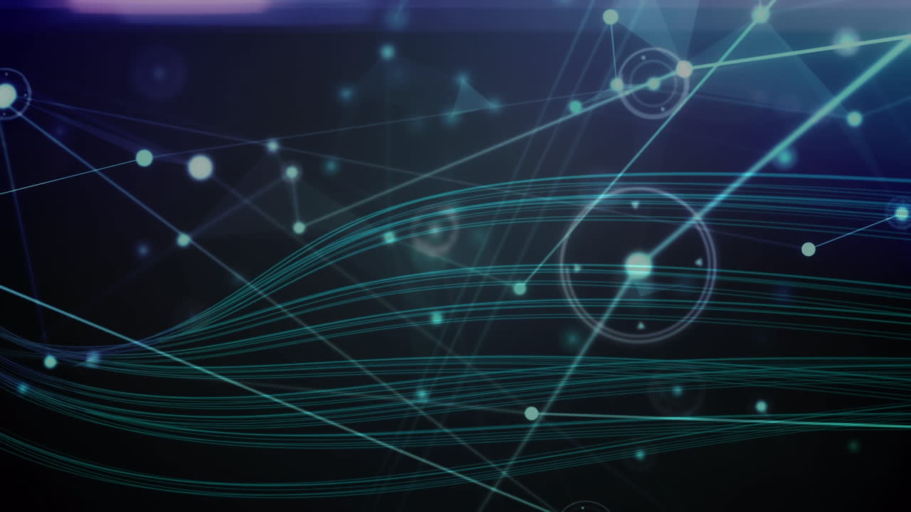 animación de líneas y conexiones sobre el espacio naval con luces