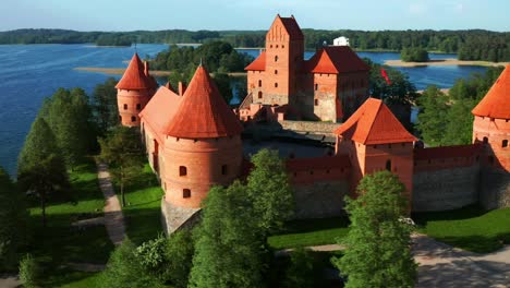 trakai island castle in lake galve, trakai, lithuania