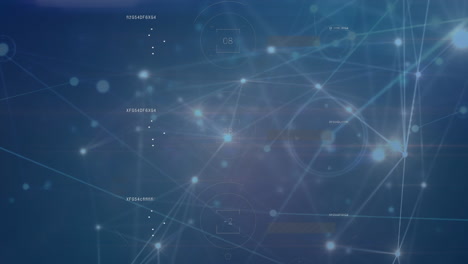 animation of networks of connections and data processing over black background