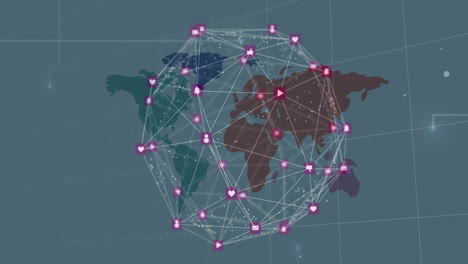 animación del globo de conexiones sobre el mapa del mundo
