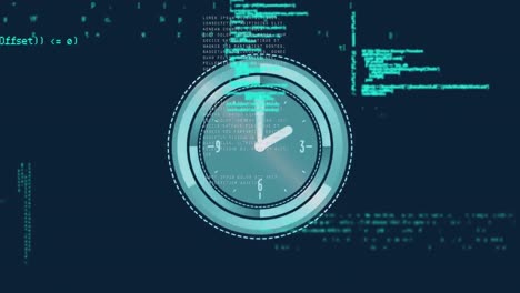 animation of data processing and clock moving fast