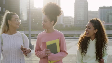 three attractive young university students