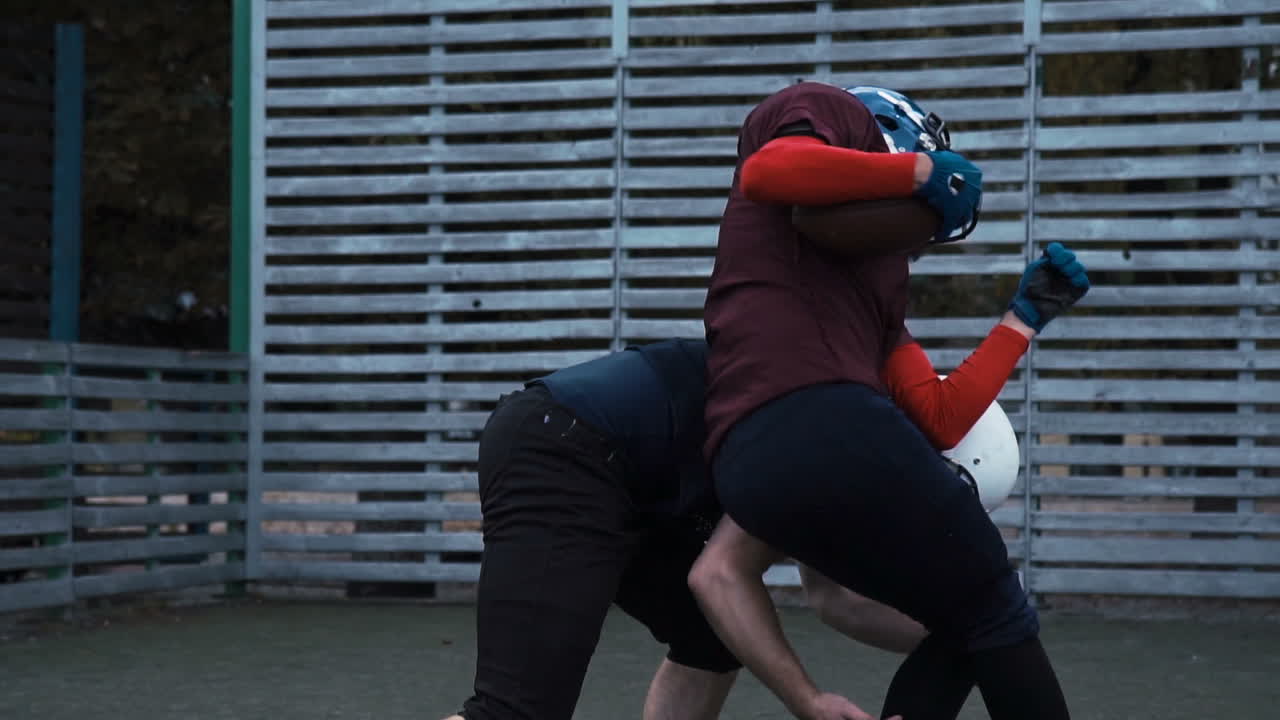 American Football Players in Action on the Field