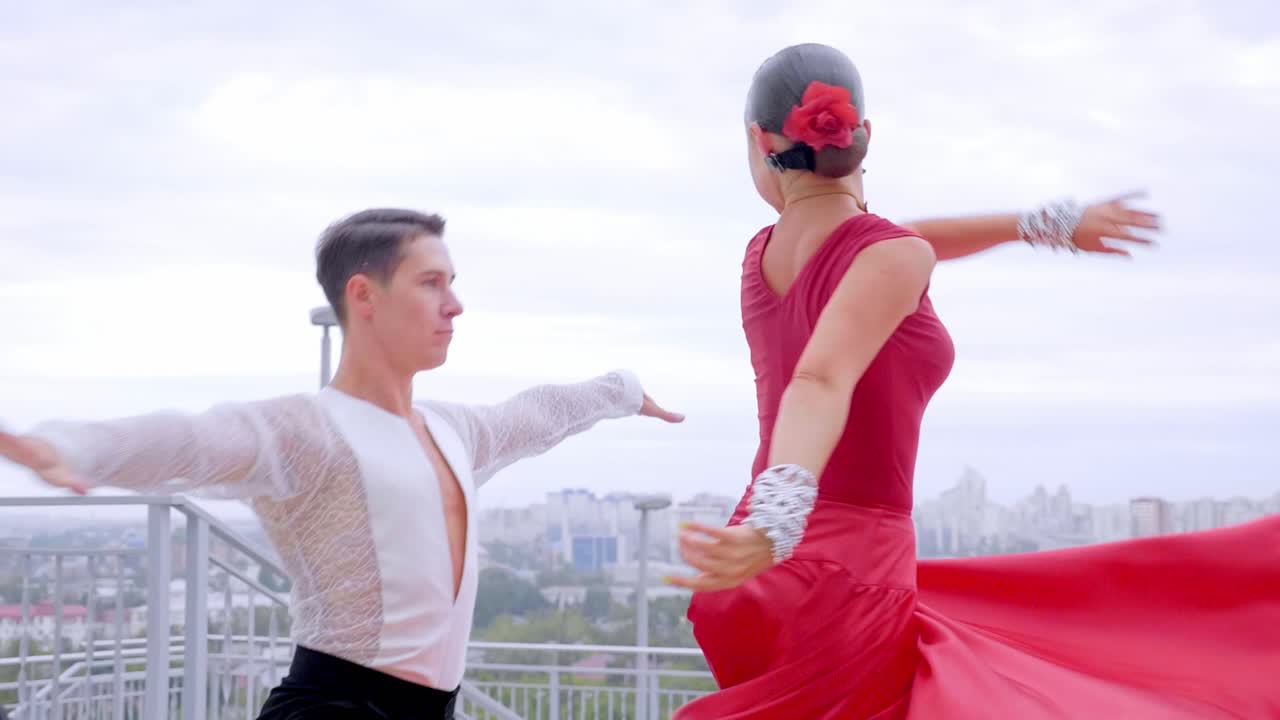 Couple Dancing on Rooftop