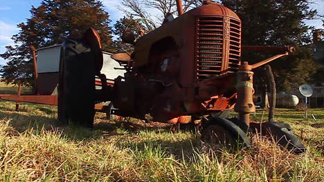 an old rusty tractor