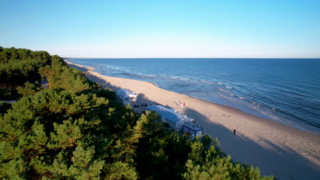 drone flight along coastline of krynica morska with