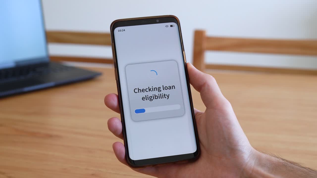 Checking loan eligibility process. Concept of pre-approval for online financing