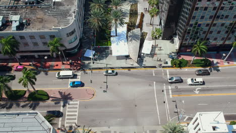 Aerial-view-of-random-intersection-with-cars-and-pedestrians