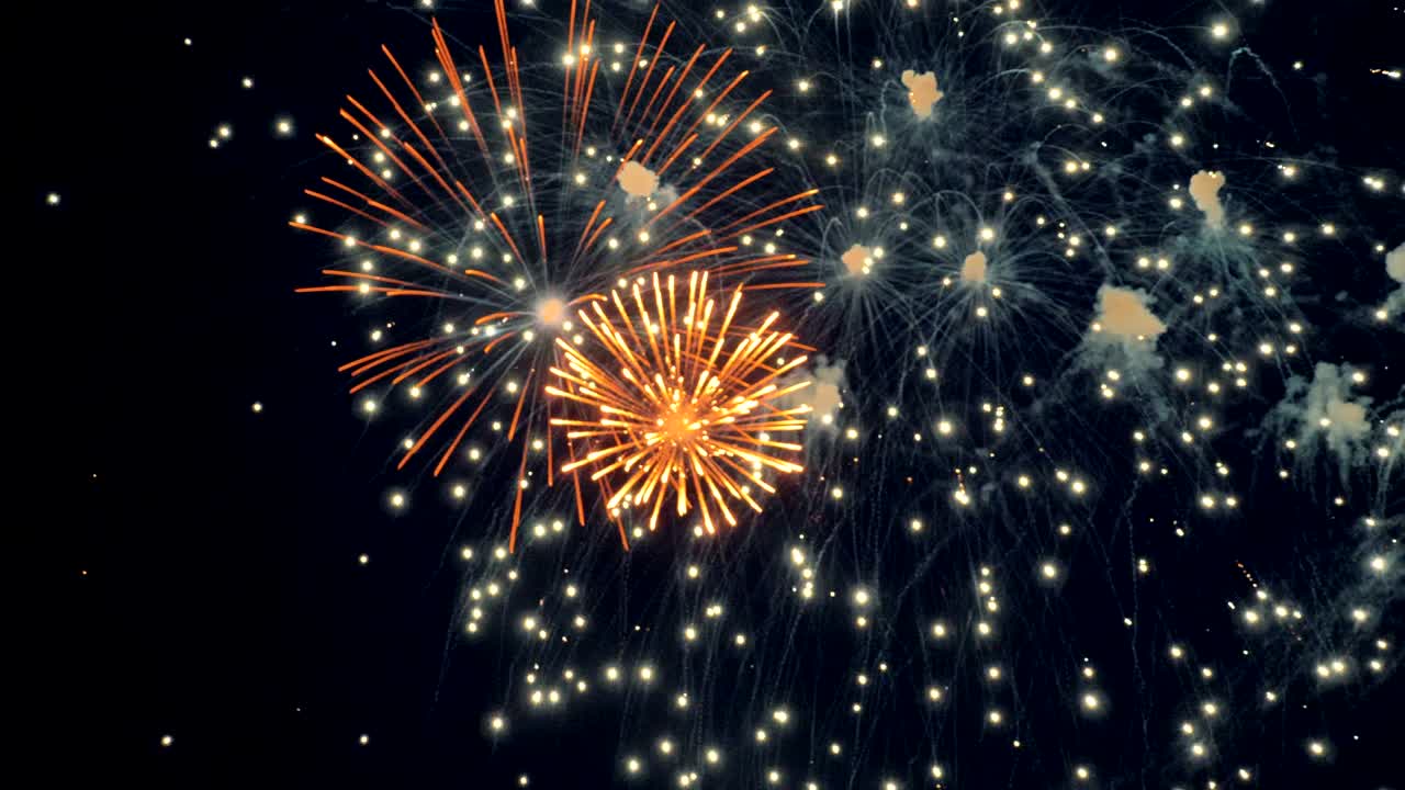 feliz año nuevo fuegos artificiales. 4k.