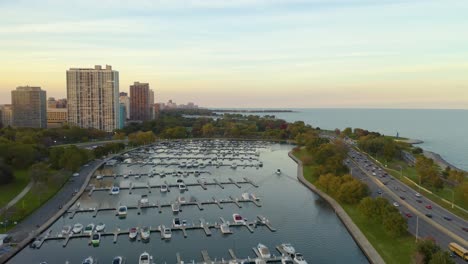 october aerial drone footage chicago, illinois