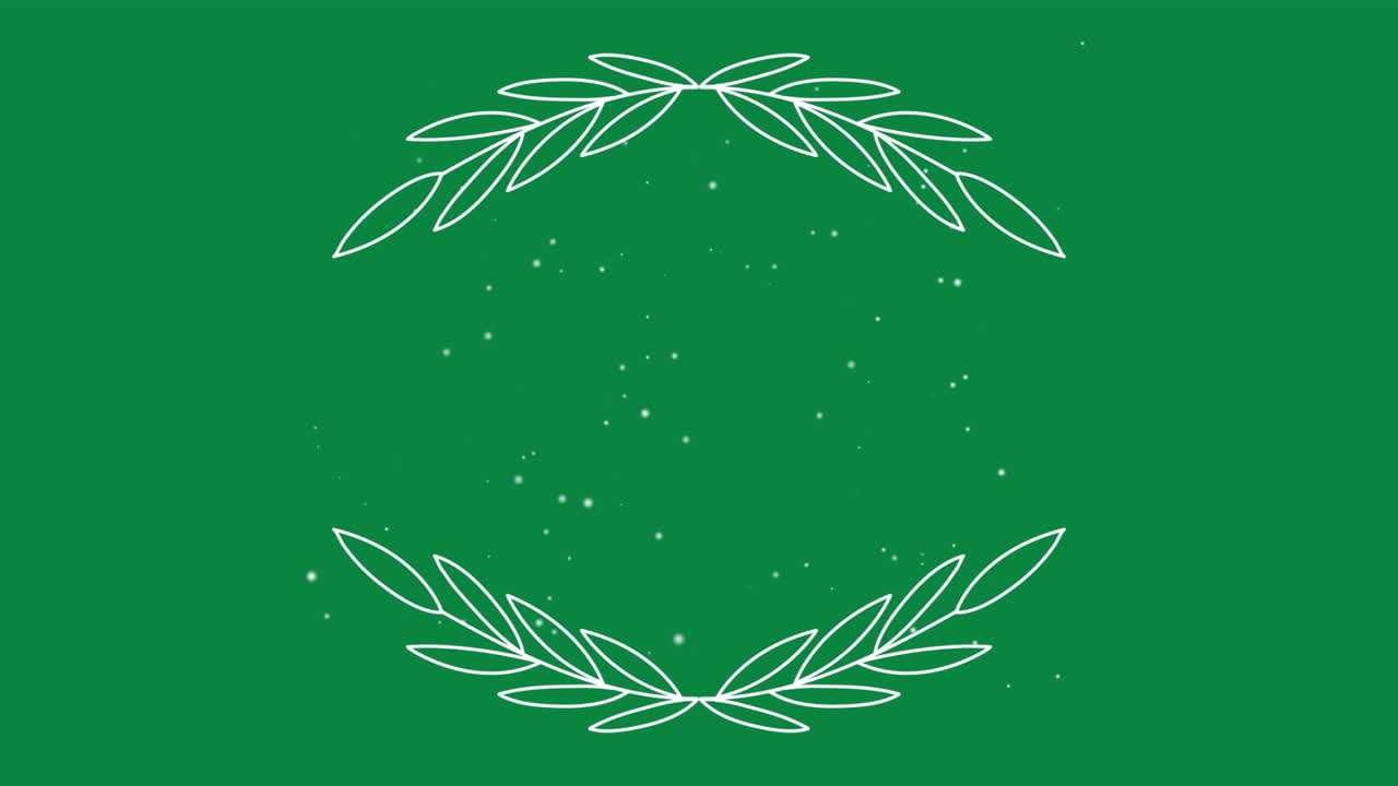 결혼식 꽃 배지 - 녹색 화면 꽃 애니메이션 배지 결혼식 우승 배지 크로마 키 반짝이 입자 배경이 있는 입자 배지