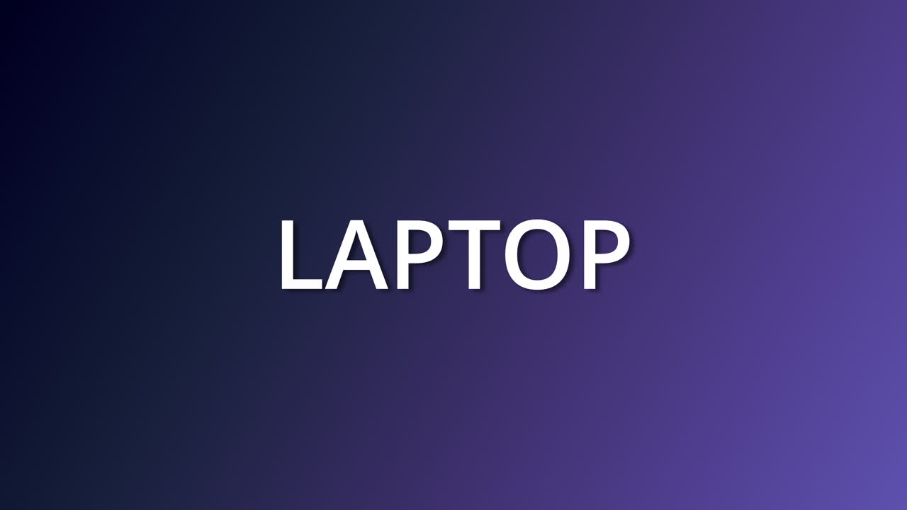 Dynamic graphic motion showcase of laptop technology in a modern workspace environment