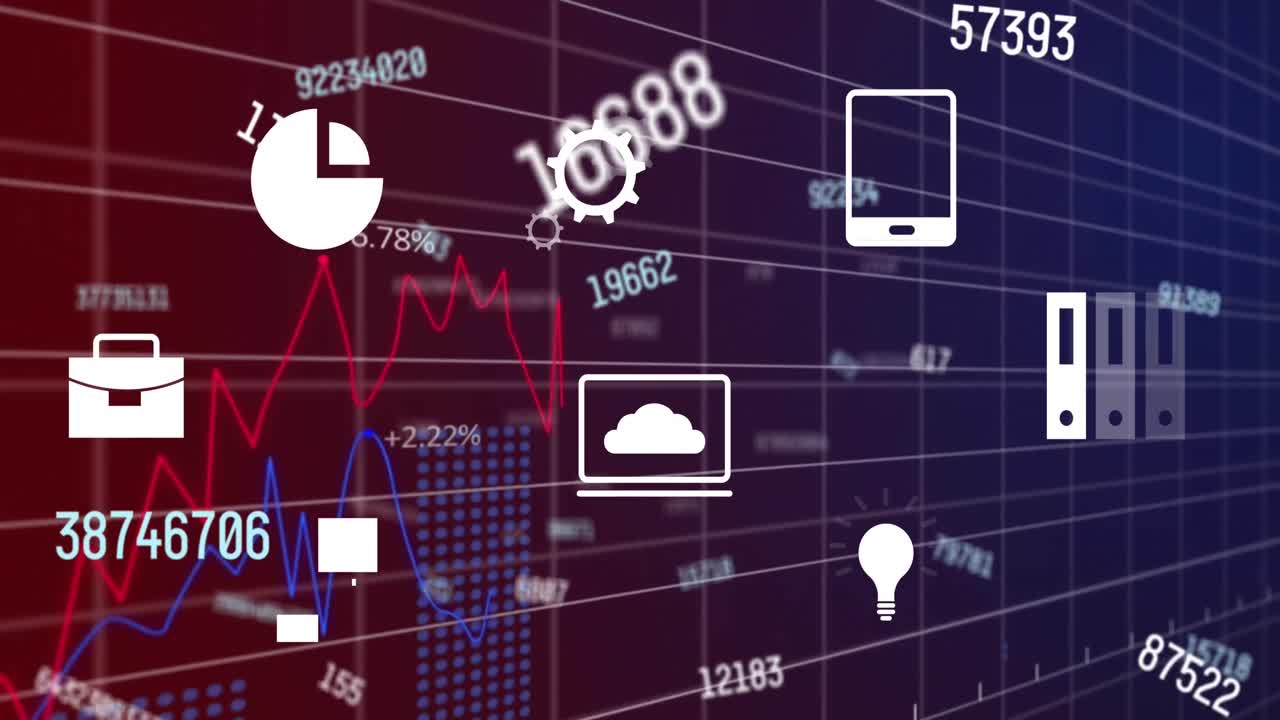 아이콘의 애니메이션과 그리드 상의 금융 데이터 처리