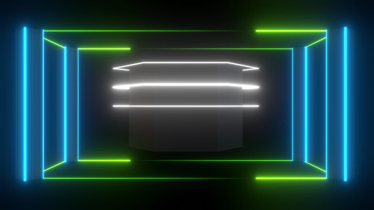 Neon Geometric Display