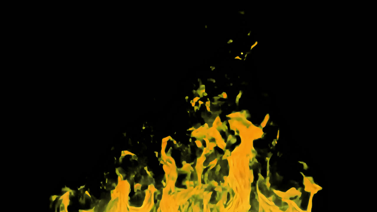 Fire and flames animated overlay, transparent 4K video, alpha channel, ProRes 4444