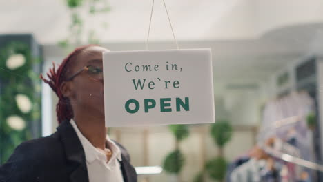 Trabajador-Reabriendo-Tienda-De-Ropa