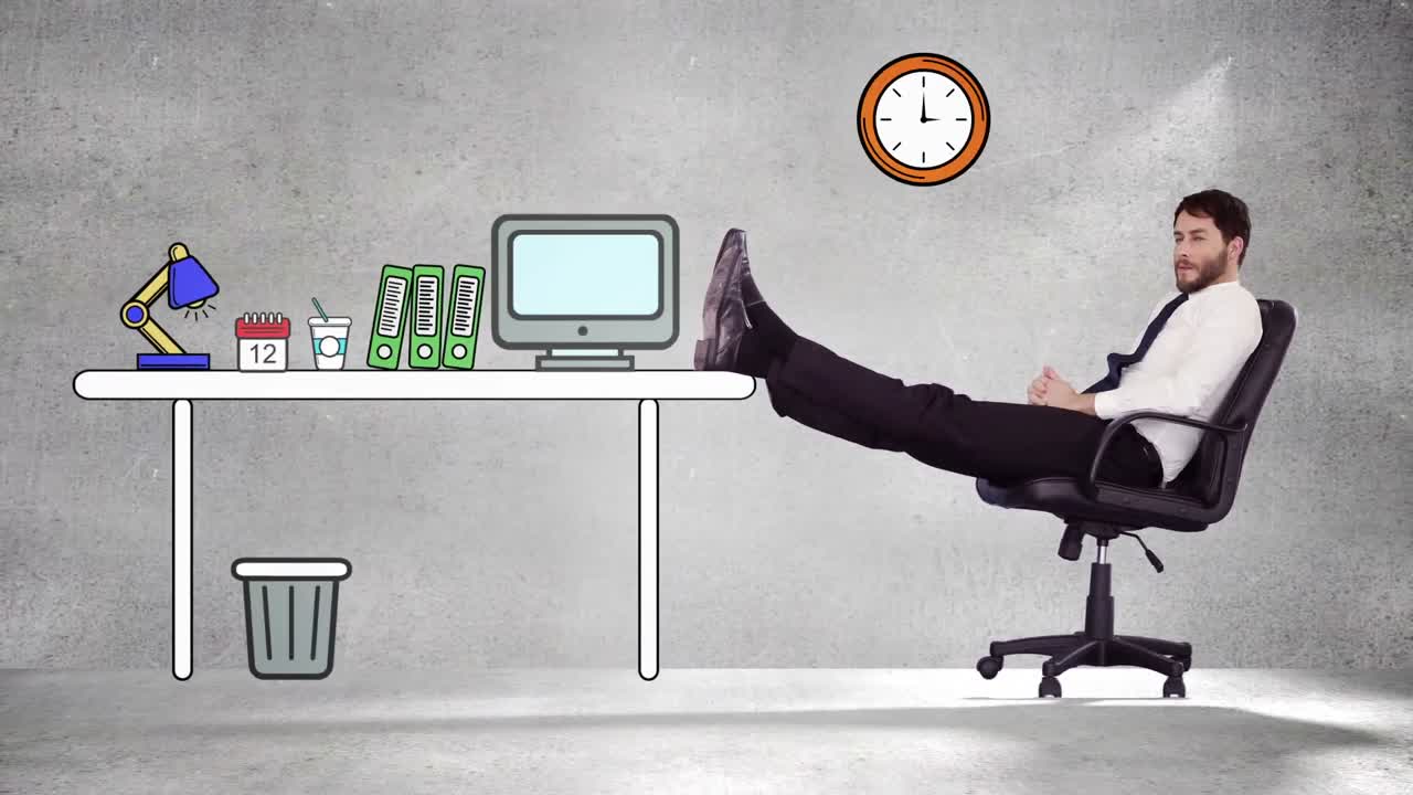 un hombre de negocios sonriente relajándose