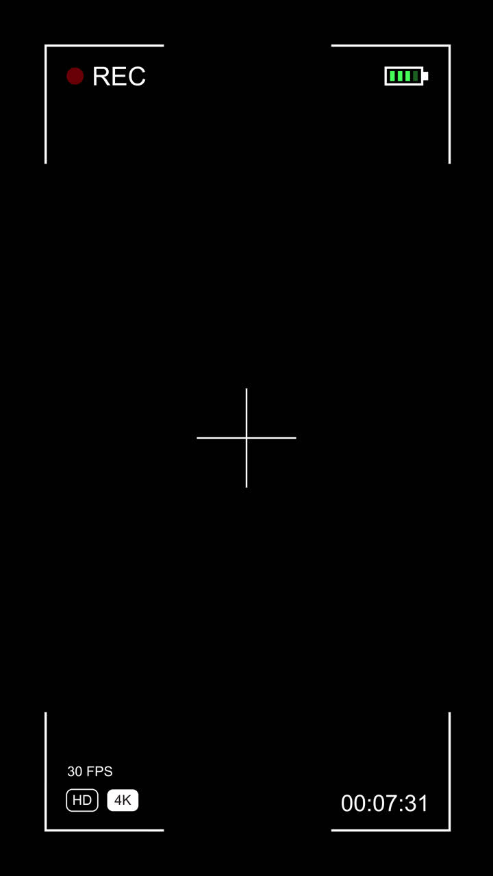 Camera Recording Interface Overlay on Black Screen