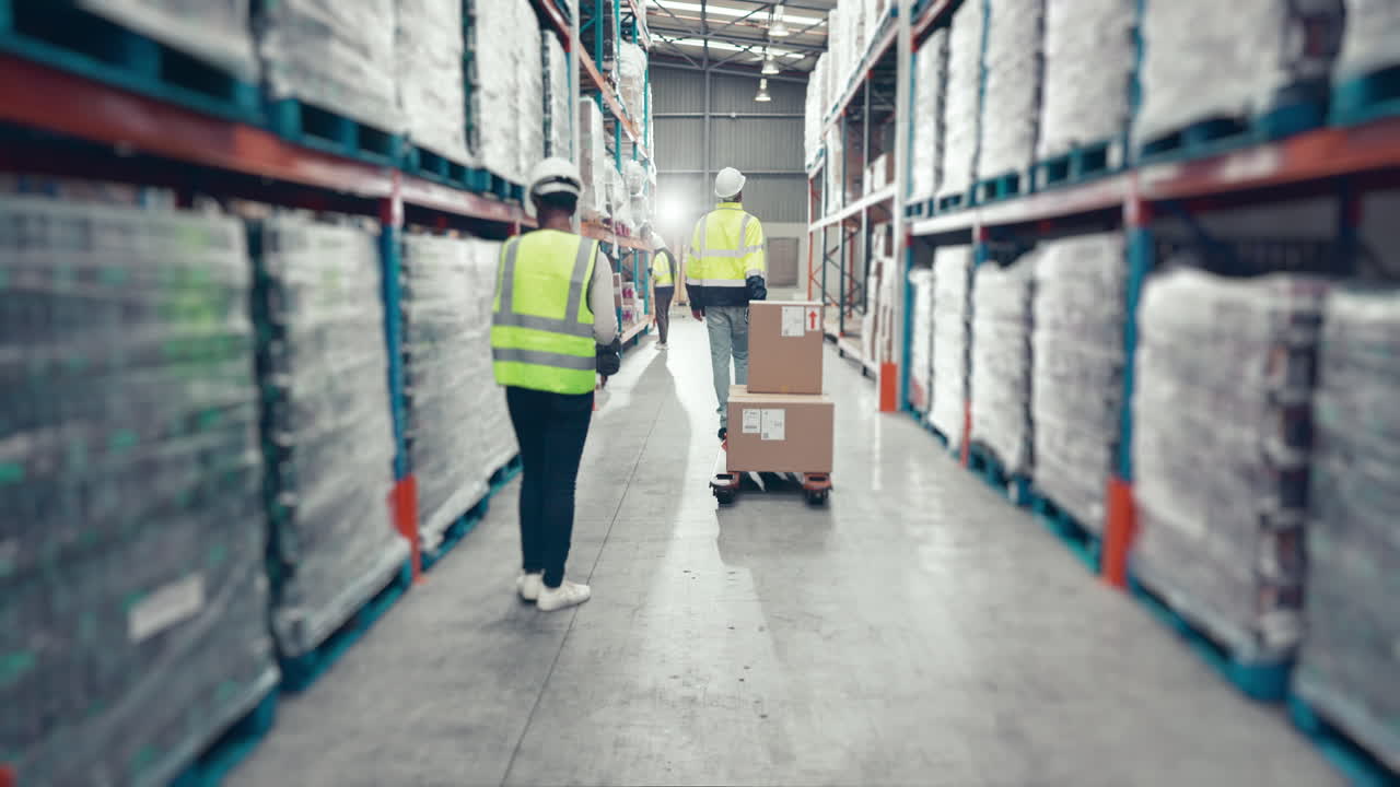People, inventory check at warehouse