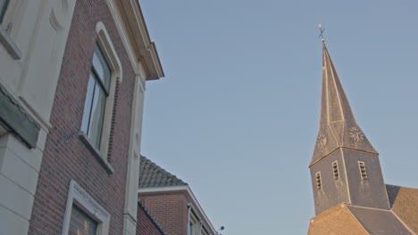 low angle view of beautiful church tower against a clear blue sky