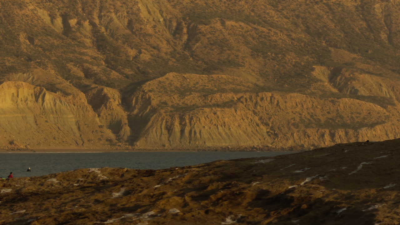Coastal Mountain Scenery with Birds