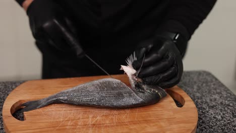 chef preparing fish